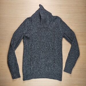 American Rag Mens Charcoal Marl Knit Shawl Collar Sweater Large 100% Cotton